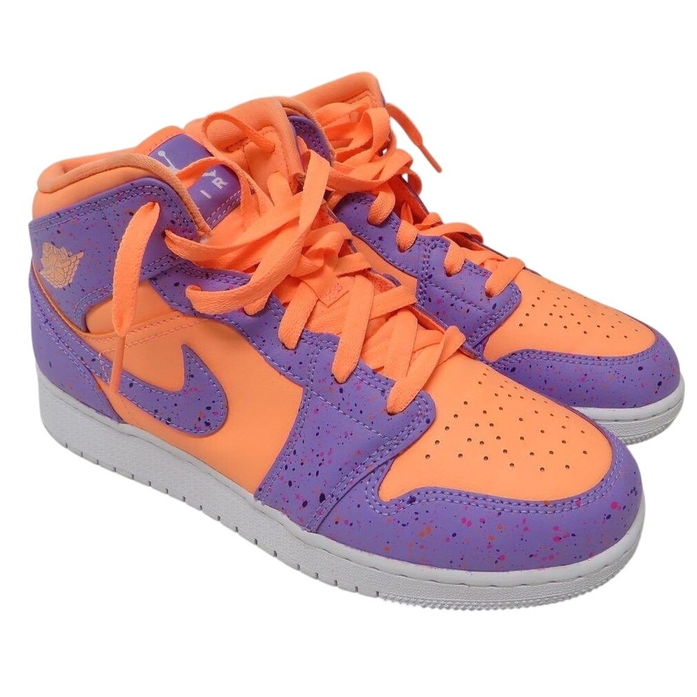 Nike Air Jordan 1 Mid SE GS Rush Pink Orange Purple AV5174-800 Kids 6.5Y